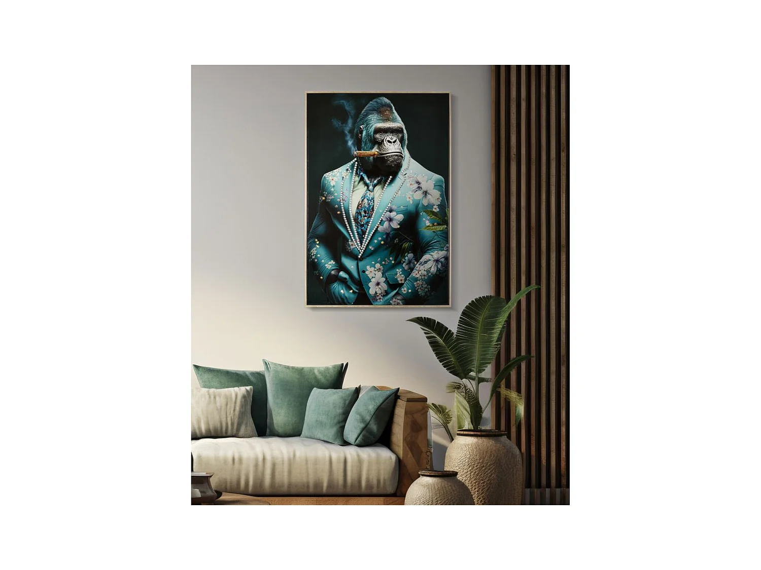 Afdrukken op Canvas Gorilla 5, Veelkleurig, 62x4x92 cm, Epikasa