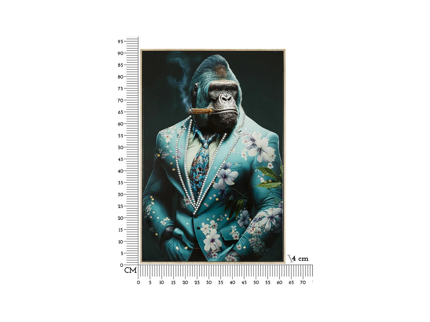 Afdrukken op Canvas Gorilla 5, Veelkleurig, 62x4x92 cm, Epikasa