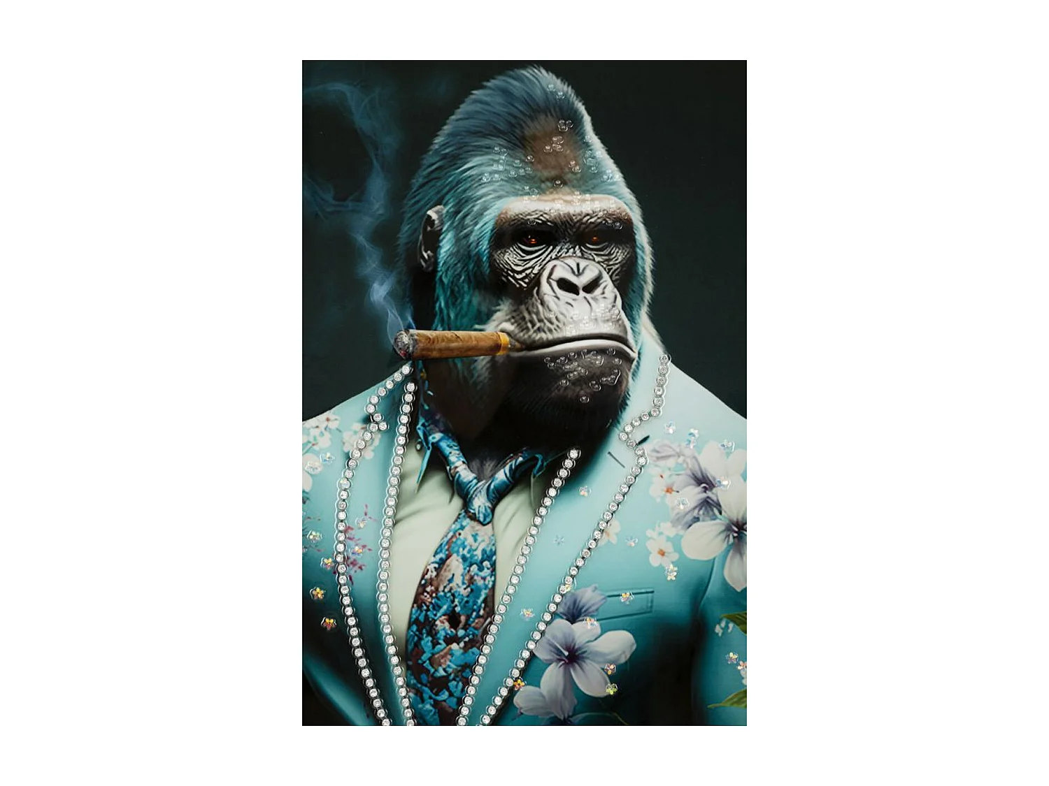 Impression sur Toile Gorille 5, Multicouleur, 62x4x92 cm, Seven Design