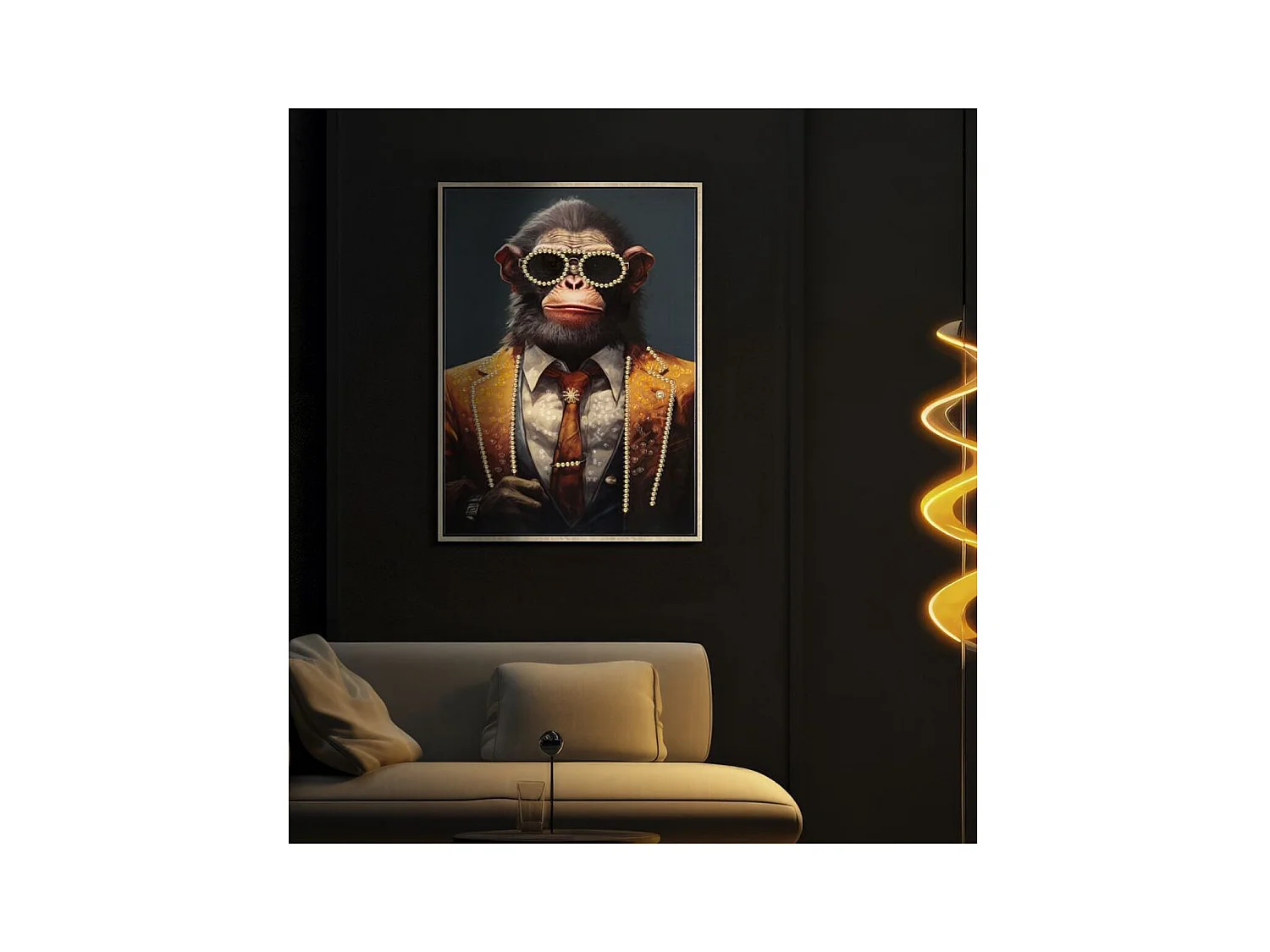 Wydruk na Płótnie Małpa 8, Wielokolorowy, 52,5x2,8x72,5 cm, Epikasa