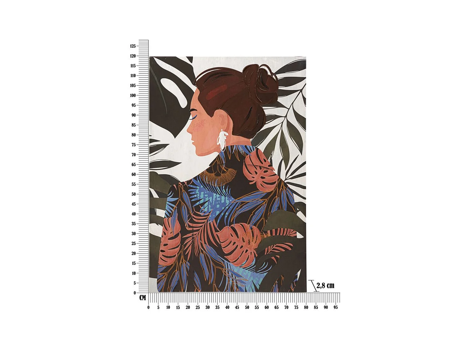 Wydruk na Płótnie Tropikalny, Wielokolorowy, 80x2,8x120 cm, Epikasa