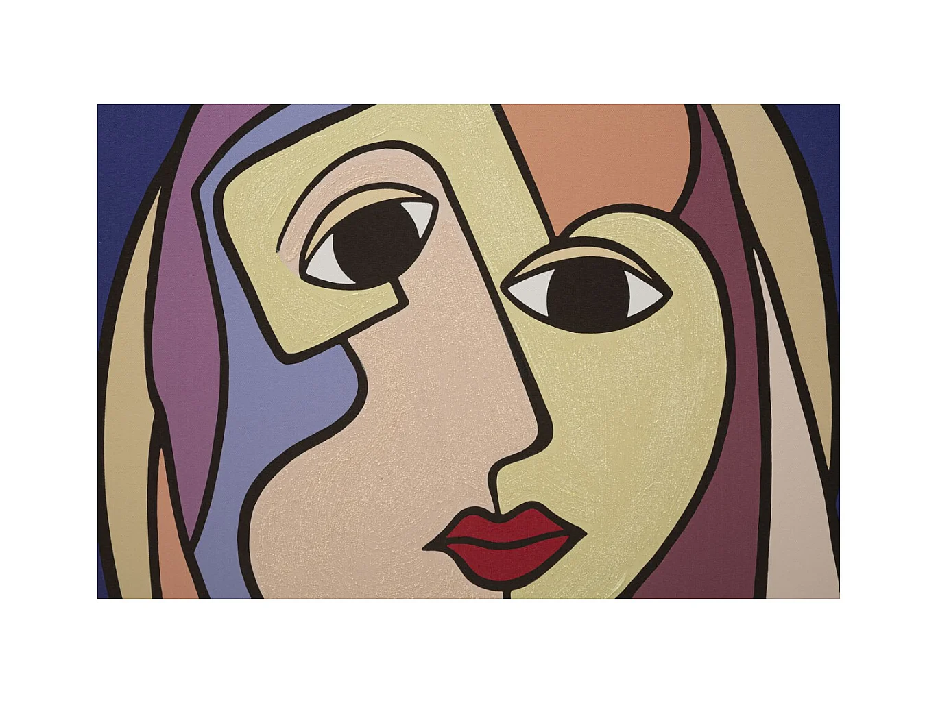 Wydruk na Płótnie Twarz 11, Wielokolorowy, 80x3x120 cm, Epikasa