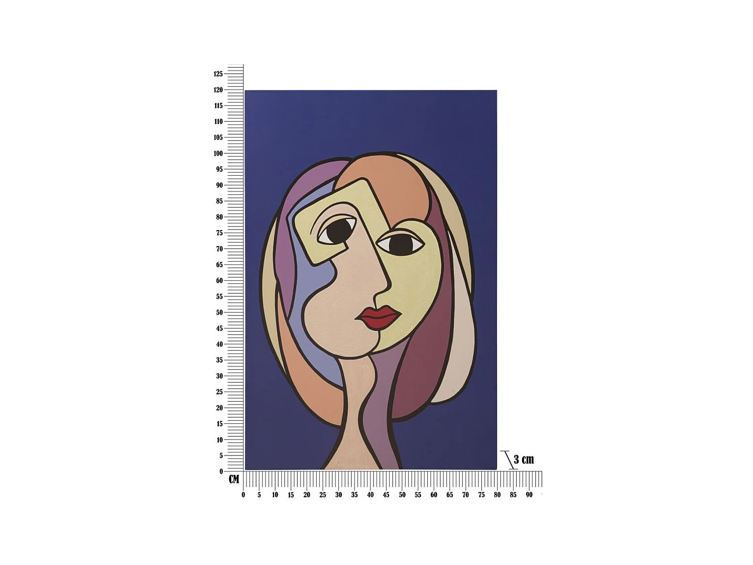 Wydruk na Płótnie Twarz 11, Wielokolorowy, 80x3x120 cm, Epikasa