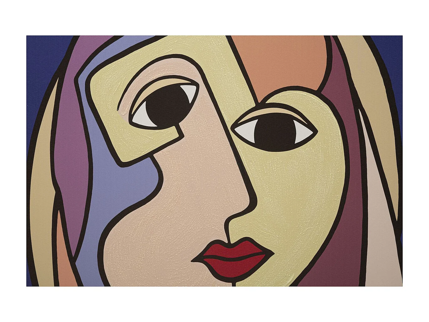 Afdrukken op Canvas Gezicht 11, Veelkleurig, 80x3x120 cm, Seven Design