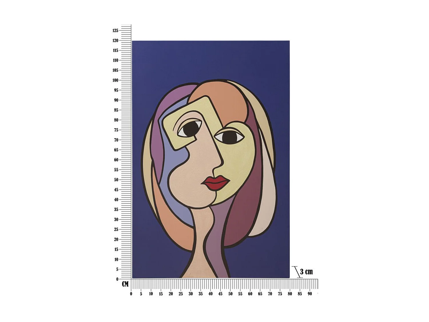 Afdrukken op Canvas Gezicht 11, Veelkleurig, 80x3x120 cm, Seven Design