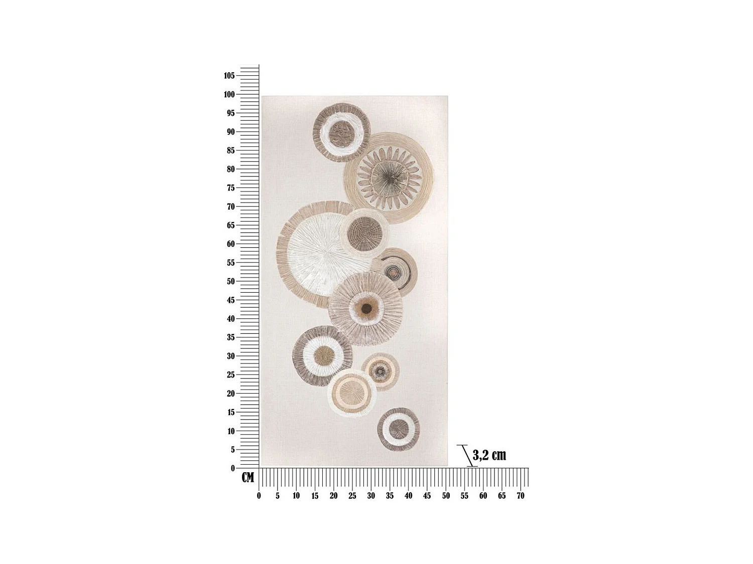 Wydruk na Płótnie Kręgi 29, Brązowy, 50x3,2x100 cm, Epikasa