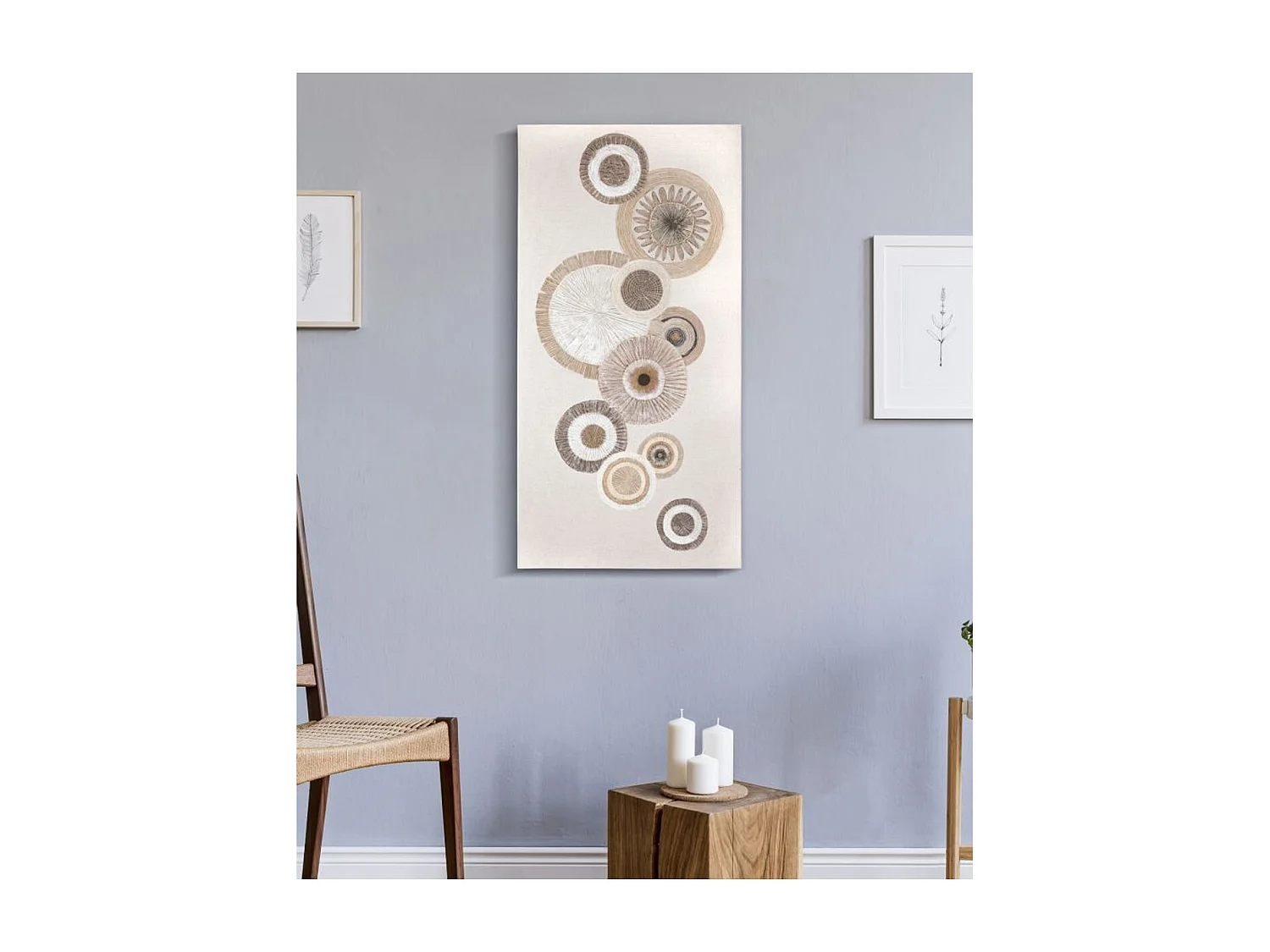 Impression sur Toile Cercles 29, Marron, 50x3,2x100 cm, Seven Design