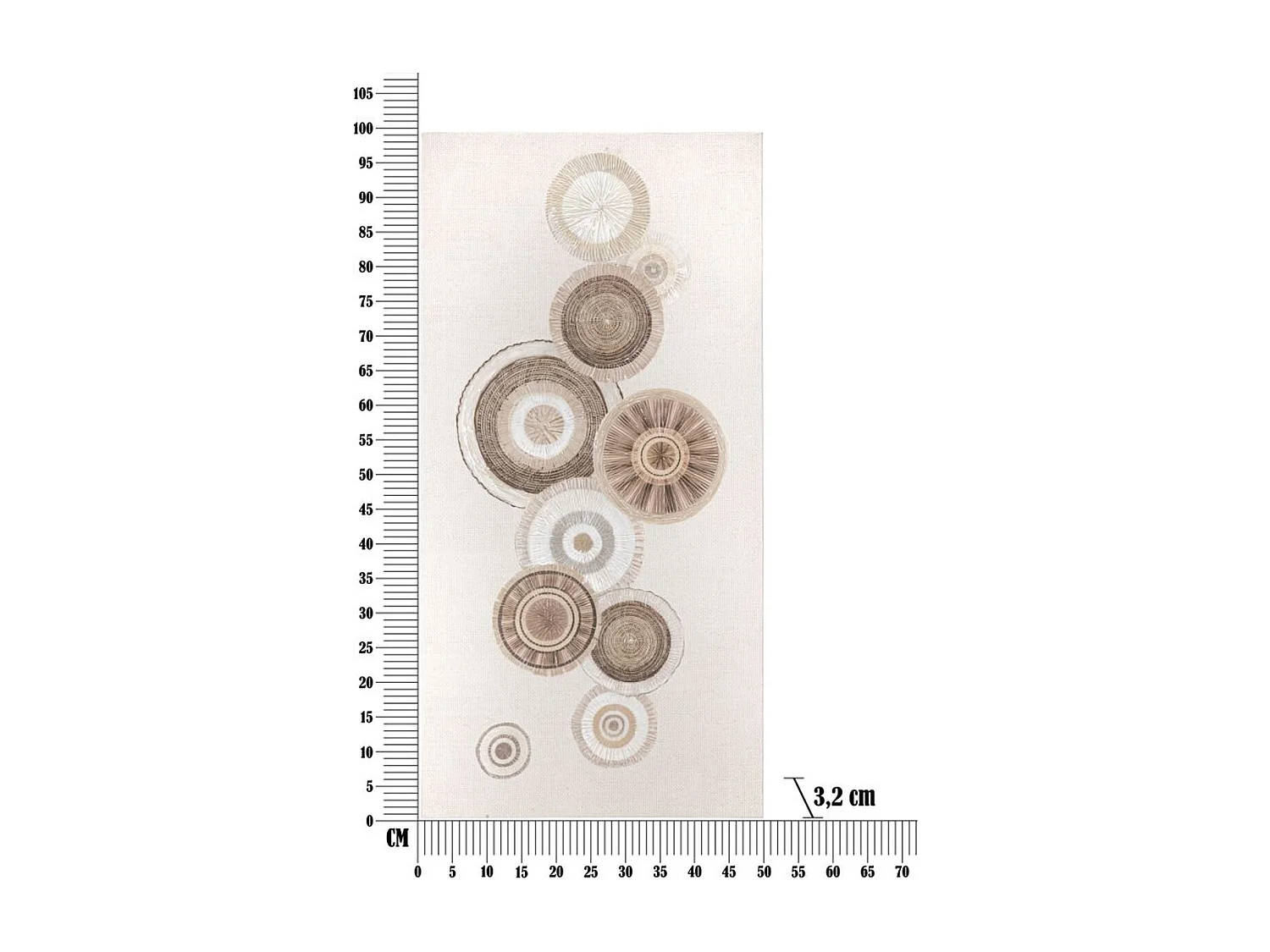 Impression sur Toile Cercles 30, Marron, 50x3,2x100 cm, Seven Design