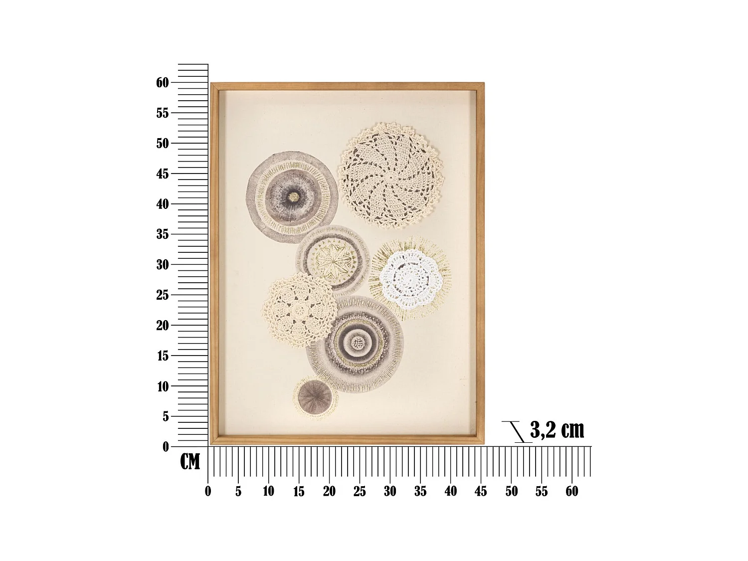 Wydruk na Płótnie Kręgi 31, Brązowy, 45x3,2x60 cm, Epikasa