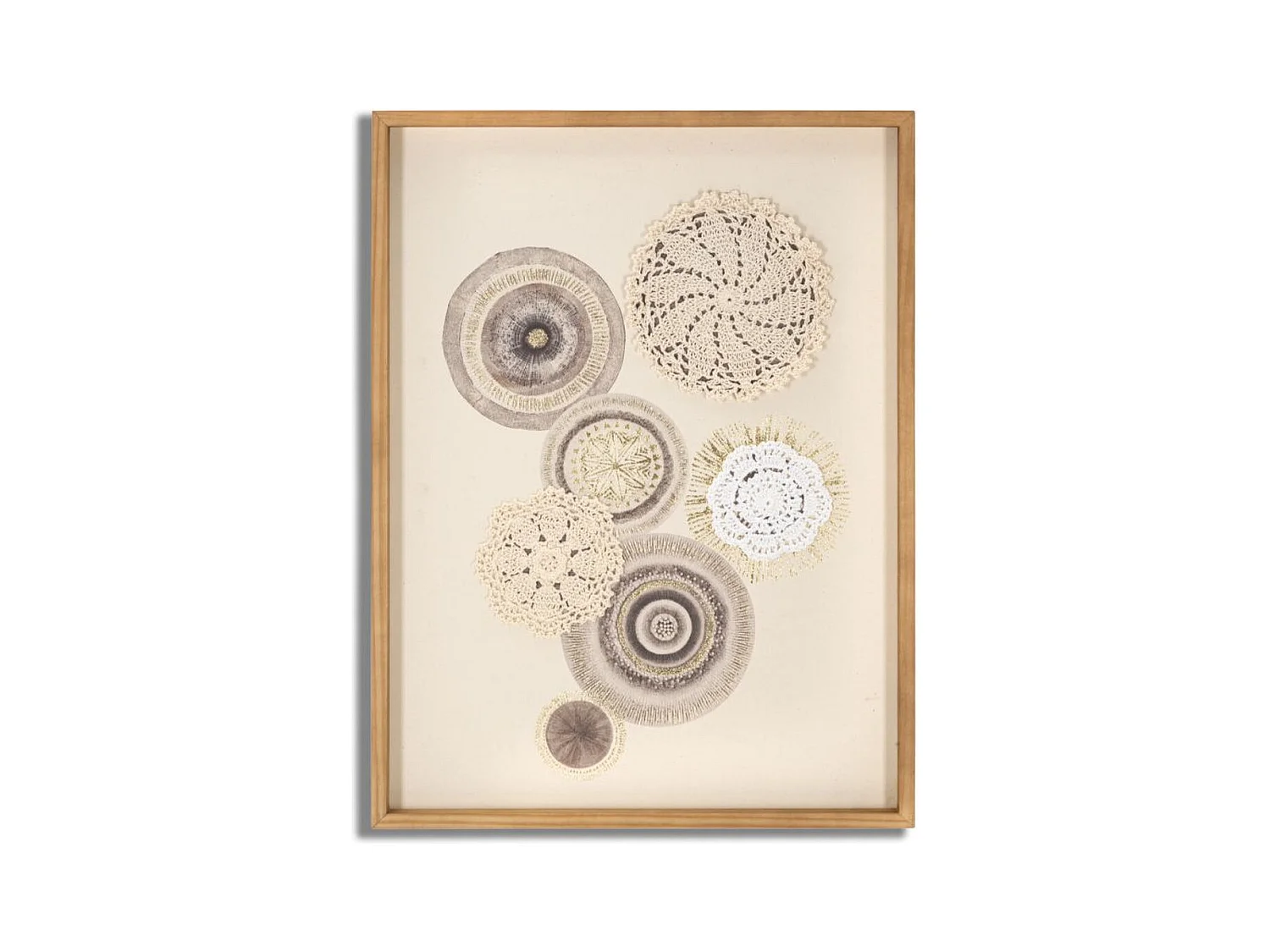 Impression sur Toile Cercles 31, Marron, 45x3,2x60 cm, Epikasa
