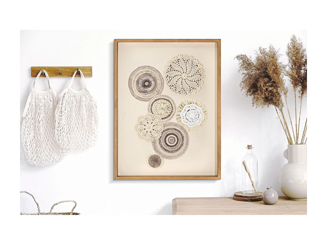 Impression sur Toile Cercles 31, Marron, 45x3,2x60 cm, Seven Design