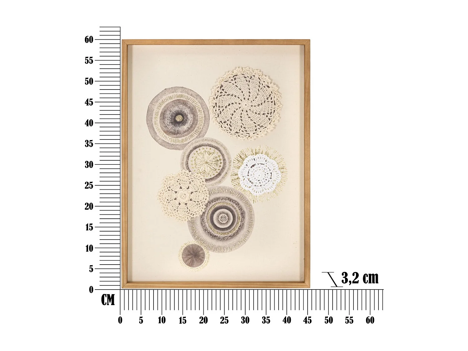 Impression sur Toile Cercles 31, Marron, 45x3,2x60 cm, Seven Design