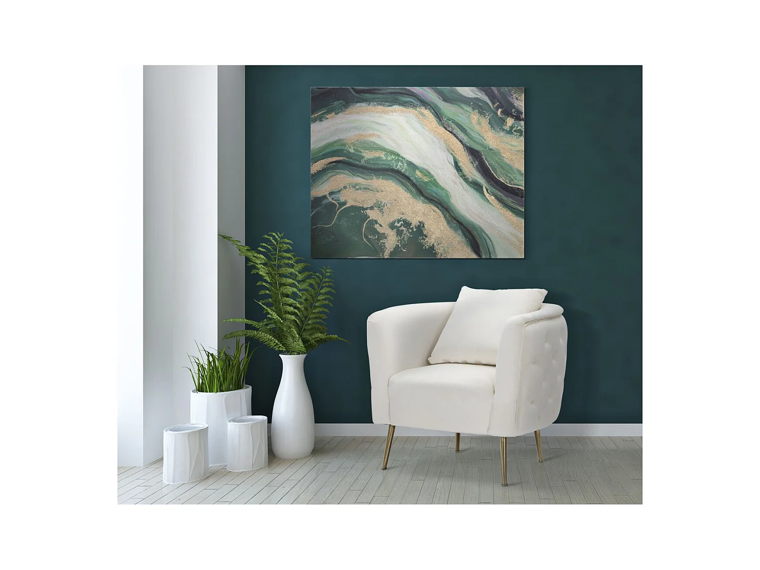 Impression sur Toile Marbre 6, Multicouleur, 80x2,8x100 cm, Seven Design