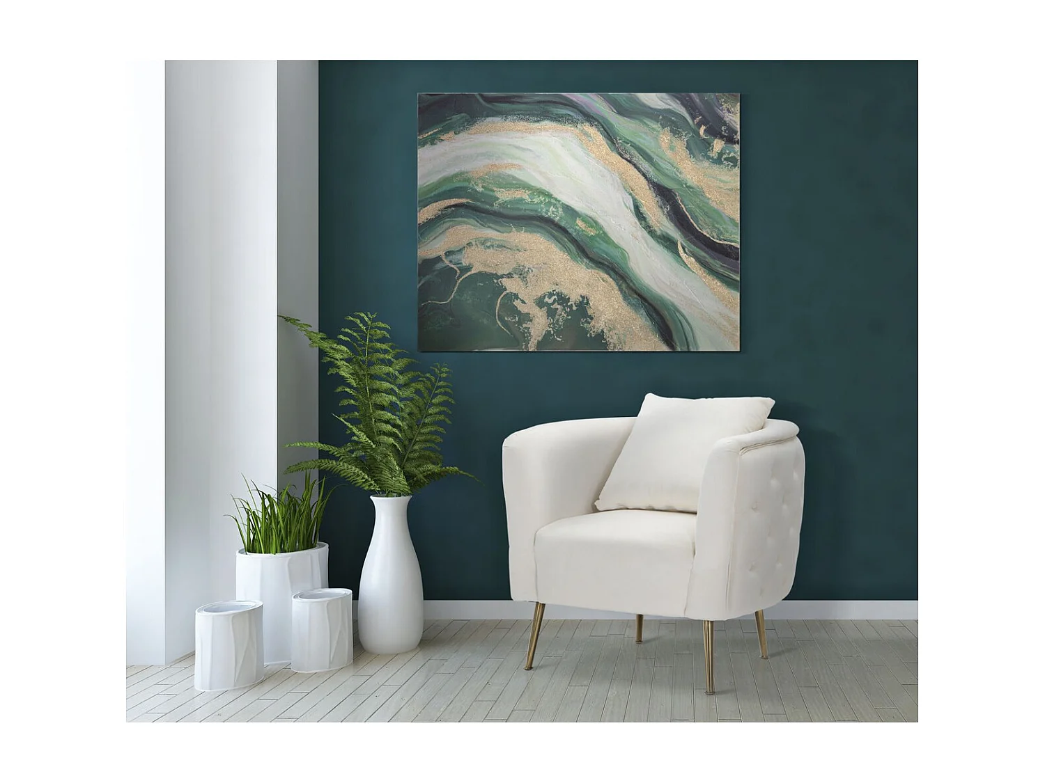 Impression sur Toile Marbre 6, Multicouleur, 80x2,8x100 cm, Seven Design