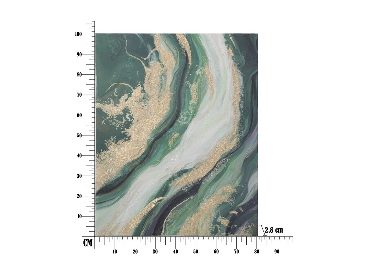 Impression sur Toile Marbre 6, Multicouleur, 80x2,8x100 cm, Seven Design