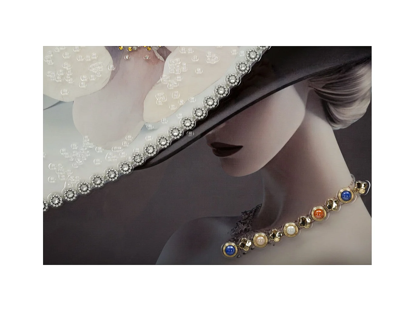 Wydruk na Płótnie Kobieta z kwiatem 1, Wielokolorowy, 62x4x92 cm, Epikasa