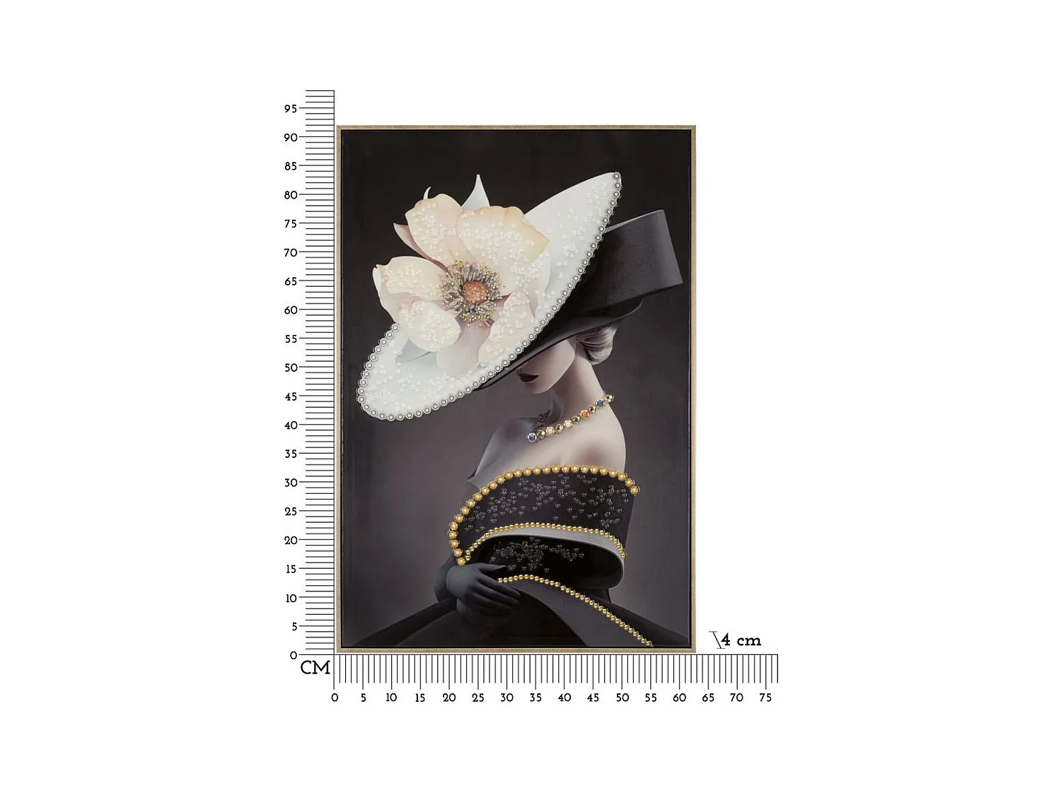 Wydruk na Płótnie Kobieta z kwiatem 1, Wielokolorowy, 62x4x92 cm, Epikasa