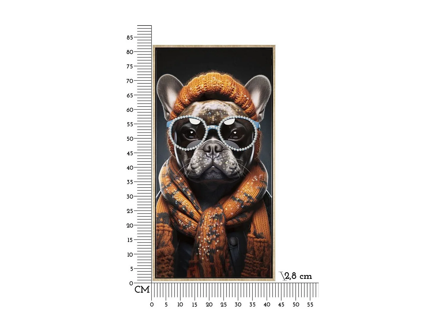 Impression sur Toile Chien 11, Multicouleur, 42,5x2,8x82,5 cm, Seven Design