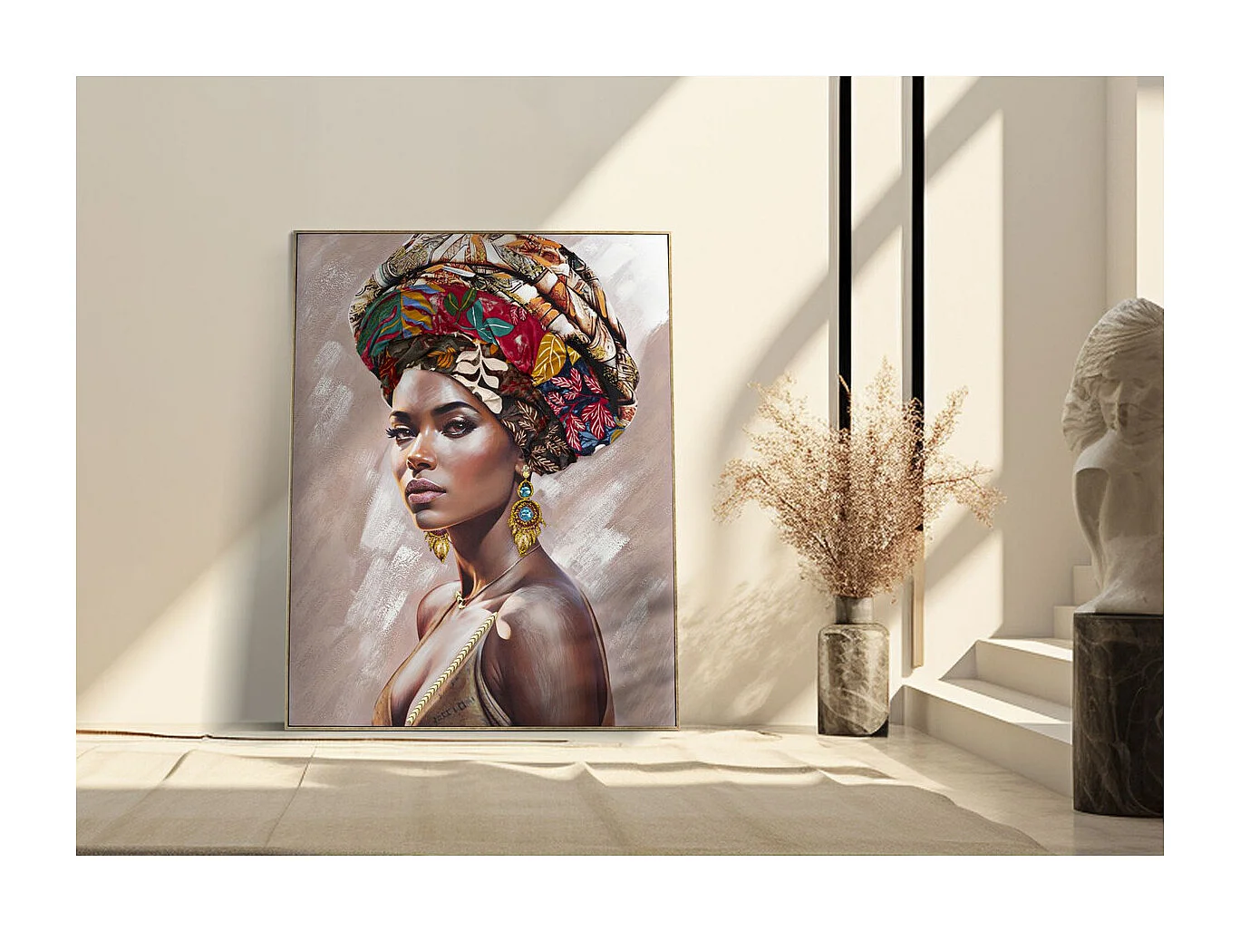 Stampa su Tela Africa 17, Multicolore, 92x4,5x122 cm, Seven Design