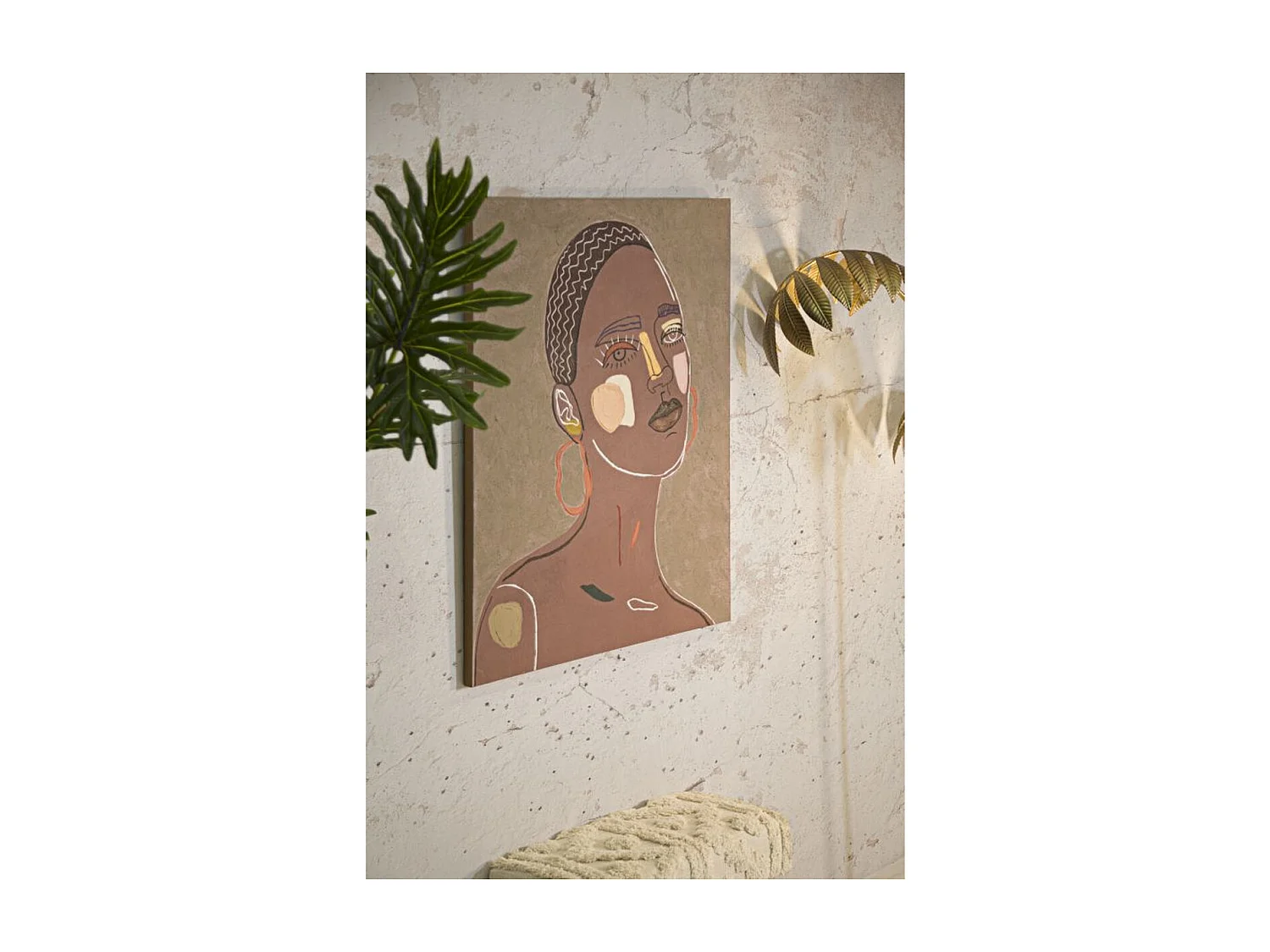 Wydruk na Płótnie Twarz 16, Brązowy, 80x2,8x100 cm, Seven Design