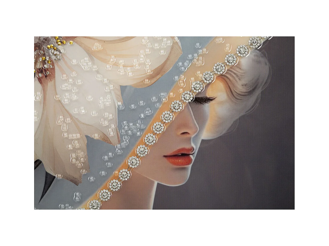 Impressão em Tela Mulher com flor, Multicolorido, 62x4x92 cm, Epikasa