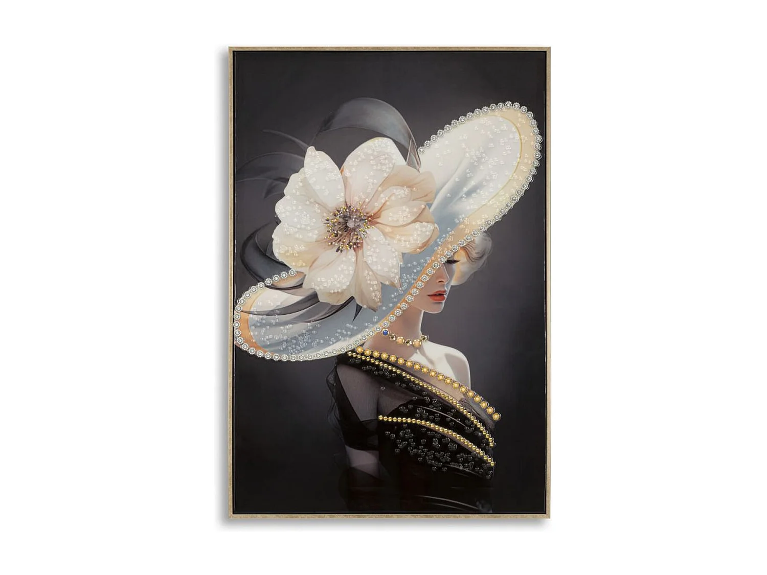 Wydruk na Płótnie Kobieta z kwiatem, Wielokolorowy, 62x4x92 cm, Seven Design