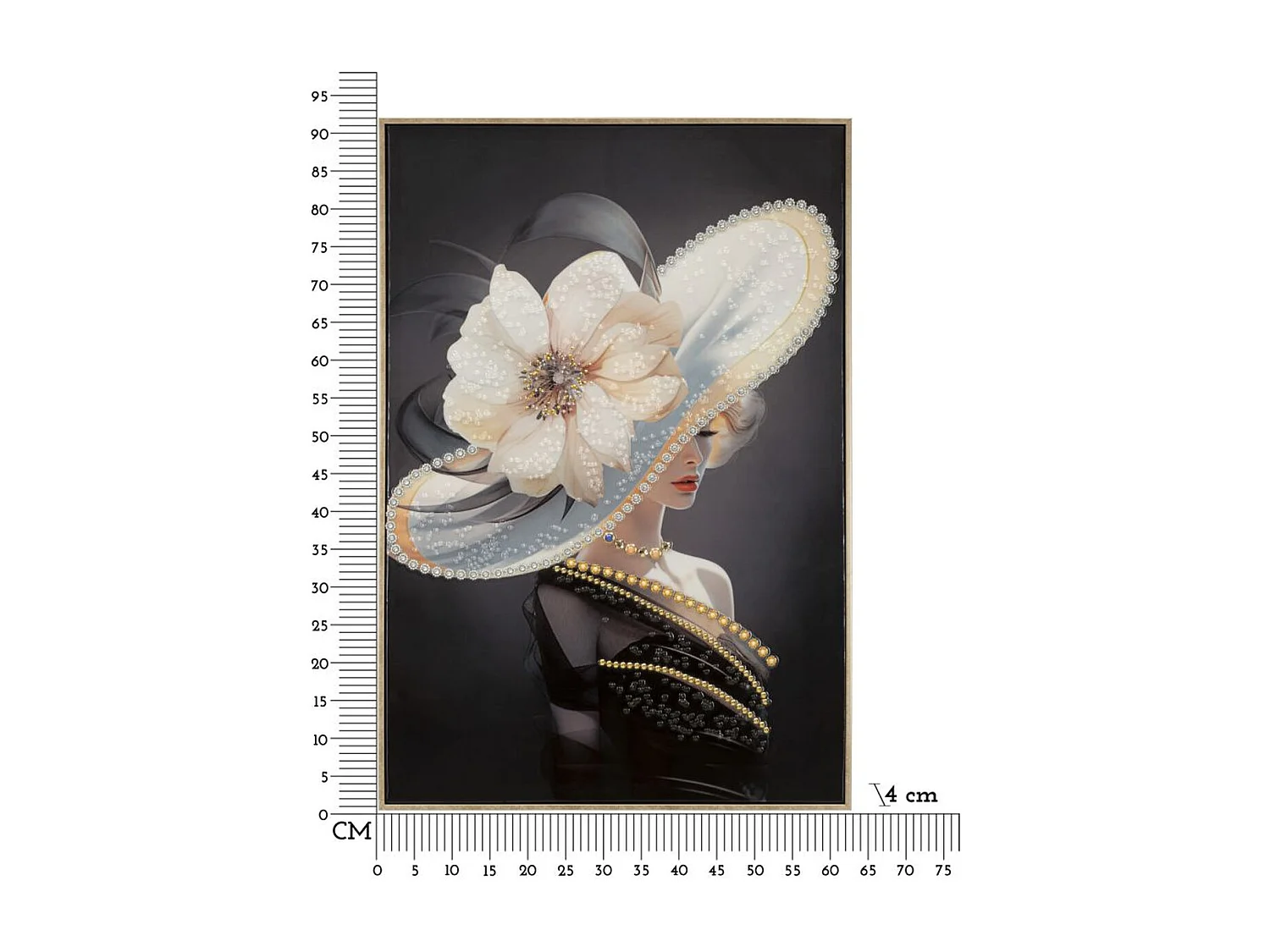 Wydruk na Płótnie Kobieta z kwiatem, Wielokolorowy, 62x4x92 cm, Seven Design