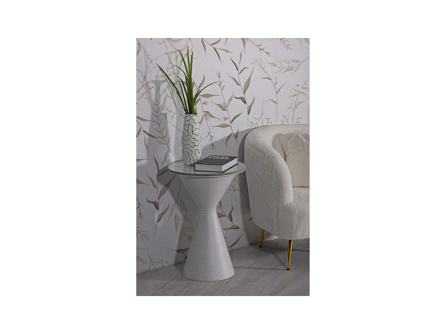 Table d'Appoint MF527, Blanc, 44x44x63 cm, Epikasa
