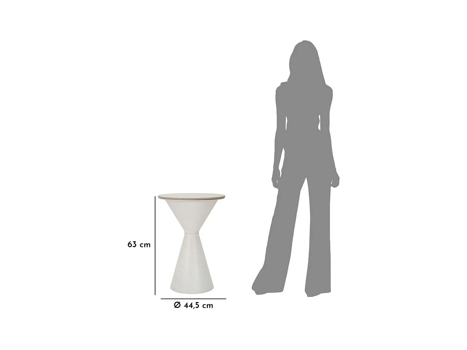 Table d'Appoint MF527, Blanc, 44x44x63 cm, Epikasa