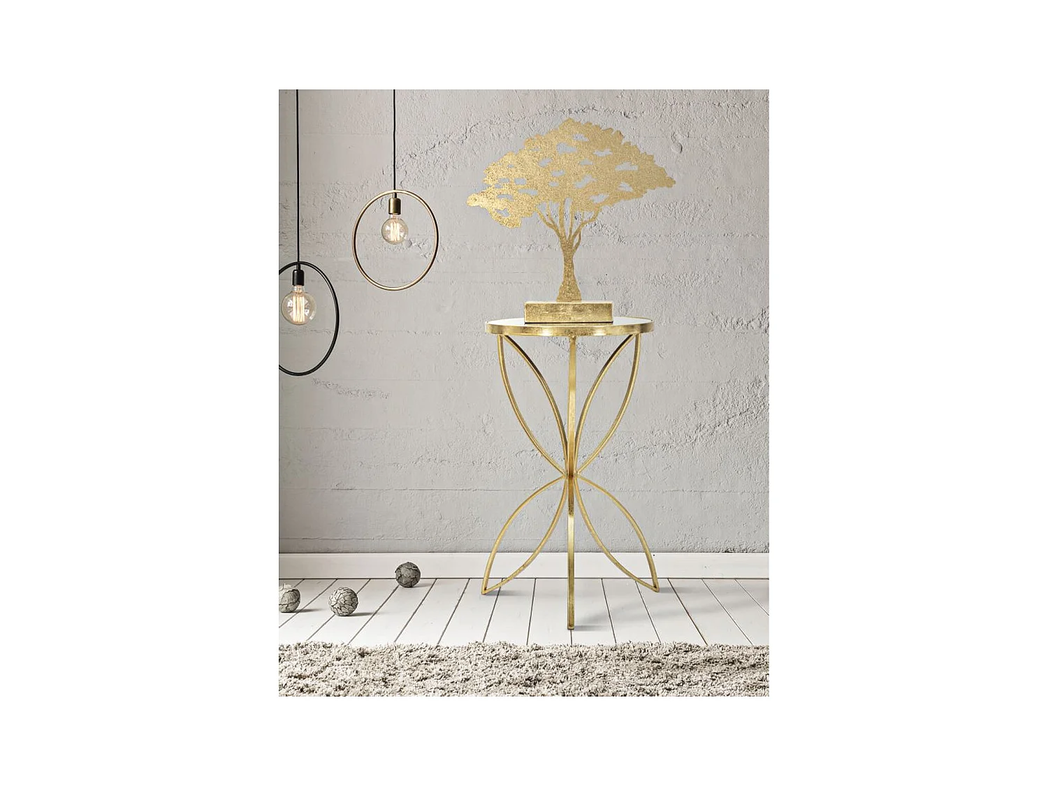 Stolik Kawowy MF569, Złoto, 35x35x60 cm, Epikasa