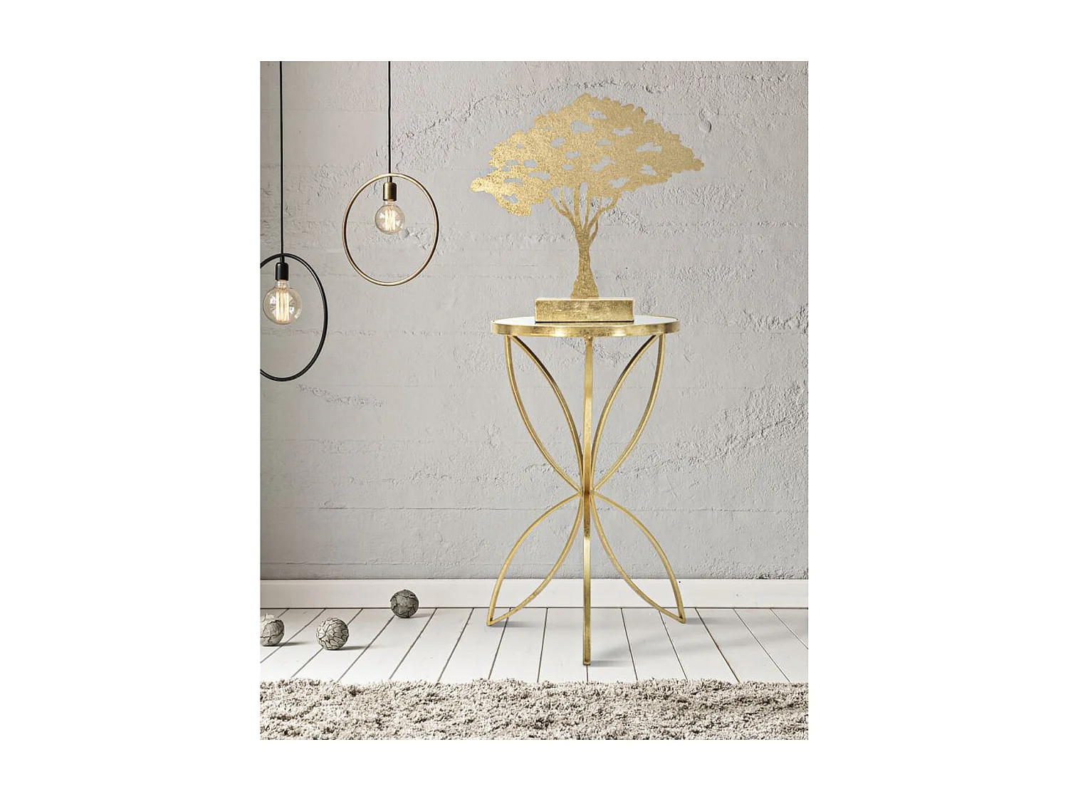 Stolik Kawowy MF569, Złoto, 35x35x60 cm, Seven Design