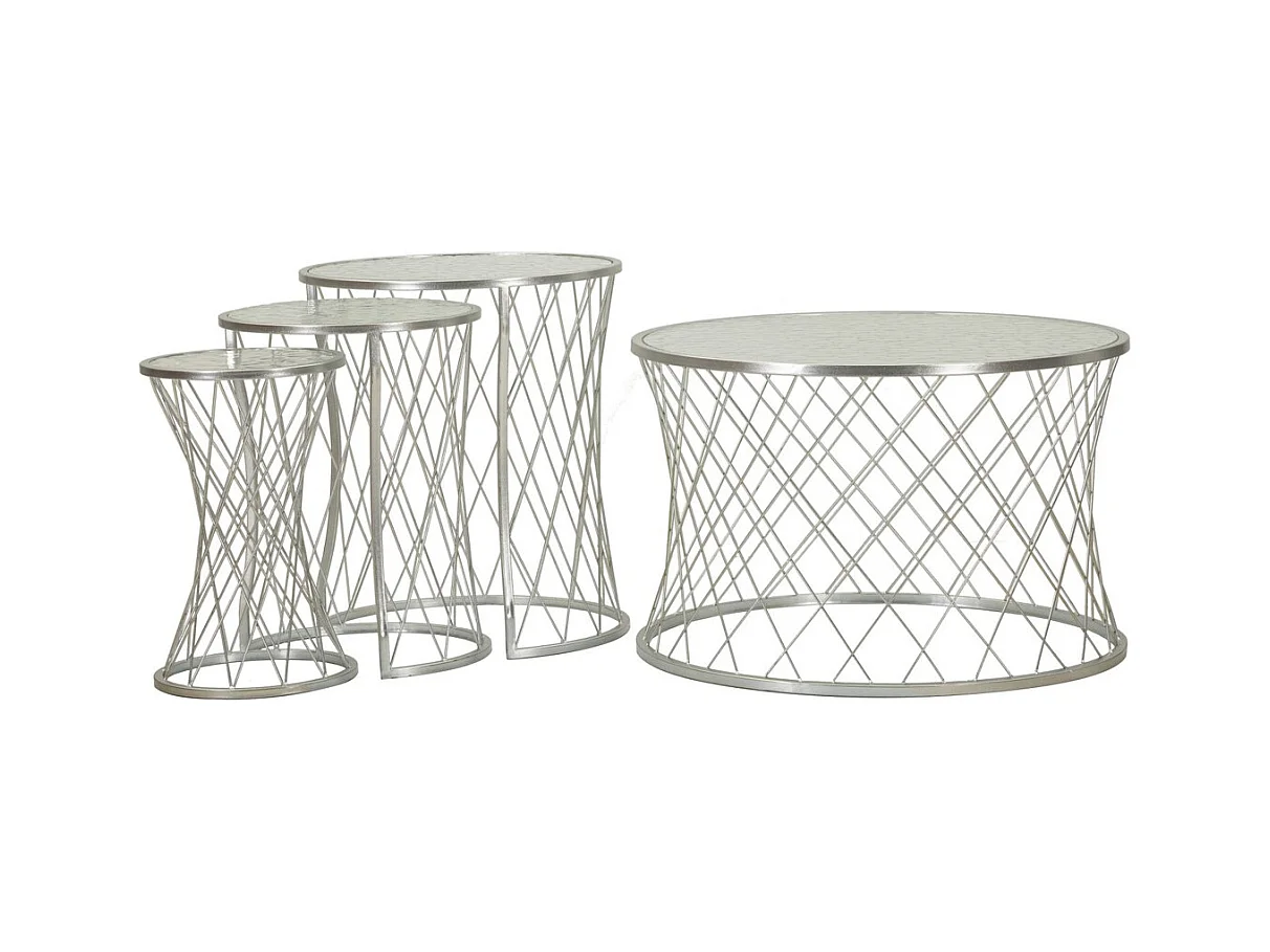 Table d'Appoint MF571, Argent, 70x70x45 cm, Seven Design