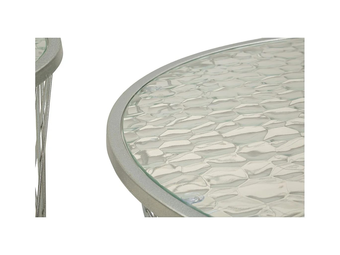 Table d'Appoint MF571, Argent, 70x70x45 cm, Seven Design