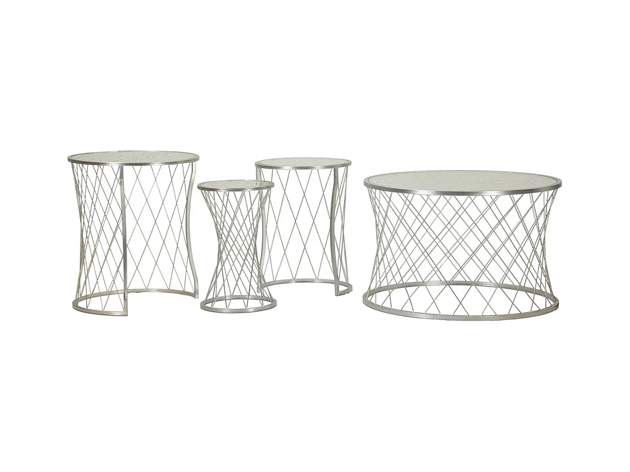 Table d'Appoint MF571, Argent, 70x70x45 cm, Epikasa