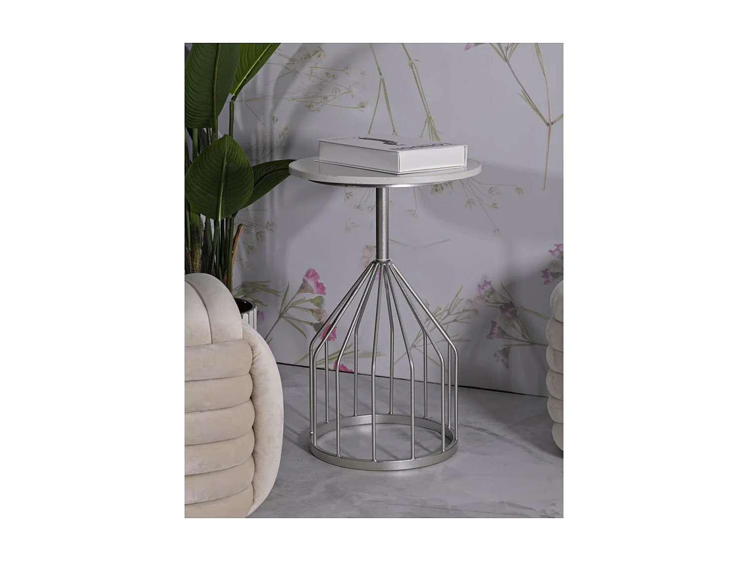 Stolik Kawowy MF532, Srebrny, 37,5x37,5x58 cm, Seven Design