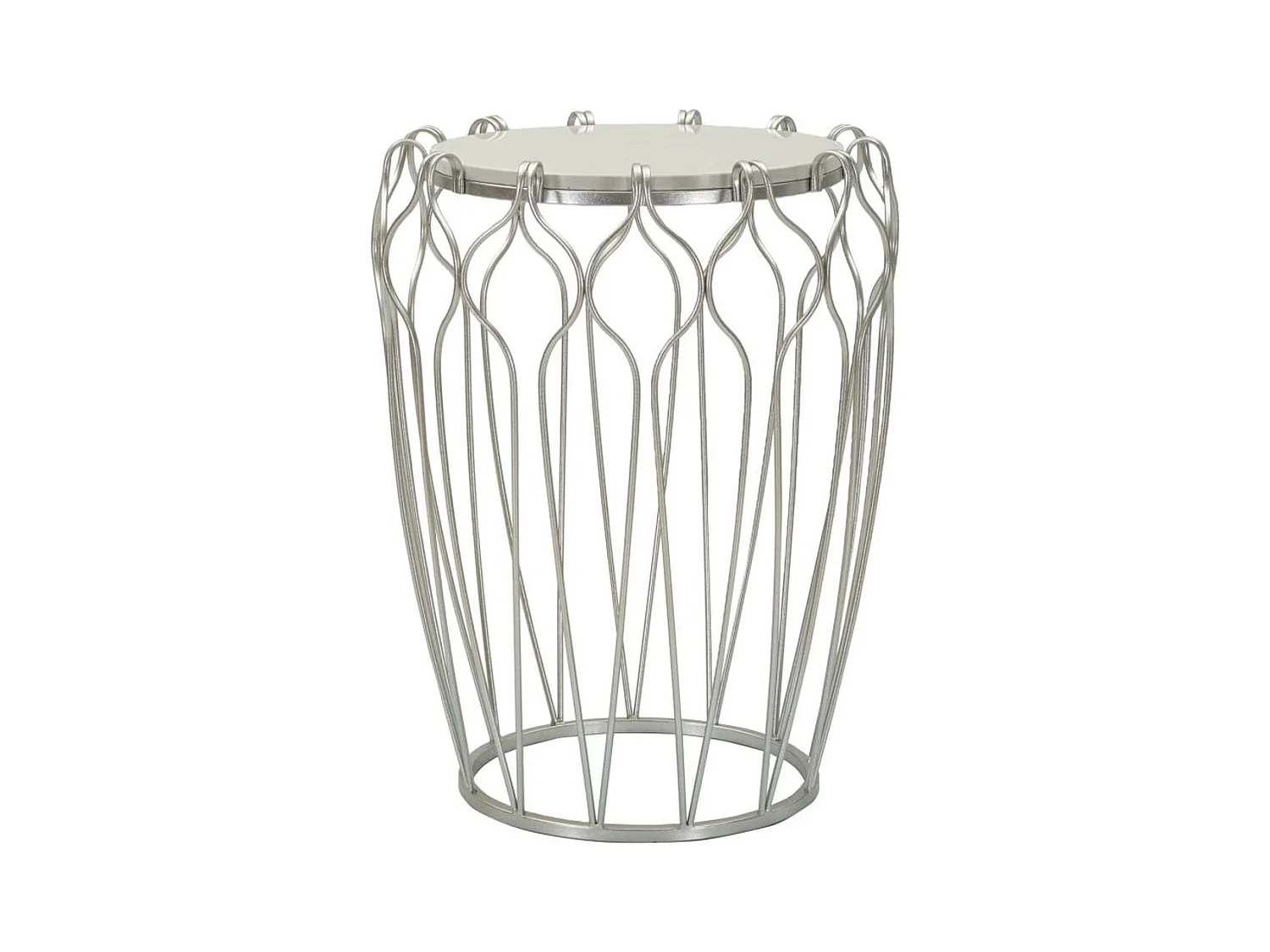 Table d'Appoint MF530, Argent, 47,5x47,5x61,5 cm, Epikasa