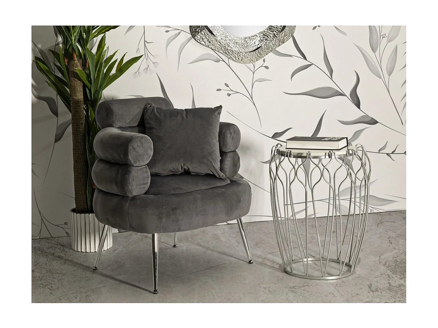 Stolik Kawowy MF530, Srebrny, 47,5x47,5x61,5 cm, Seven Design