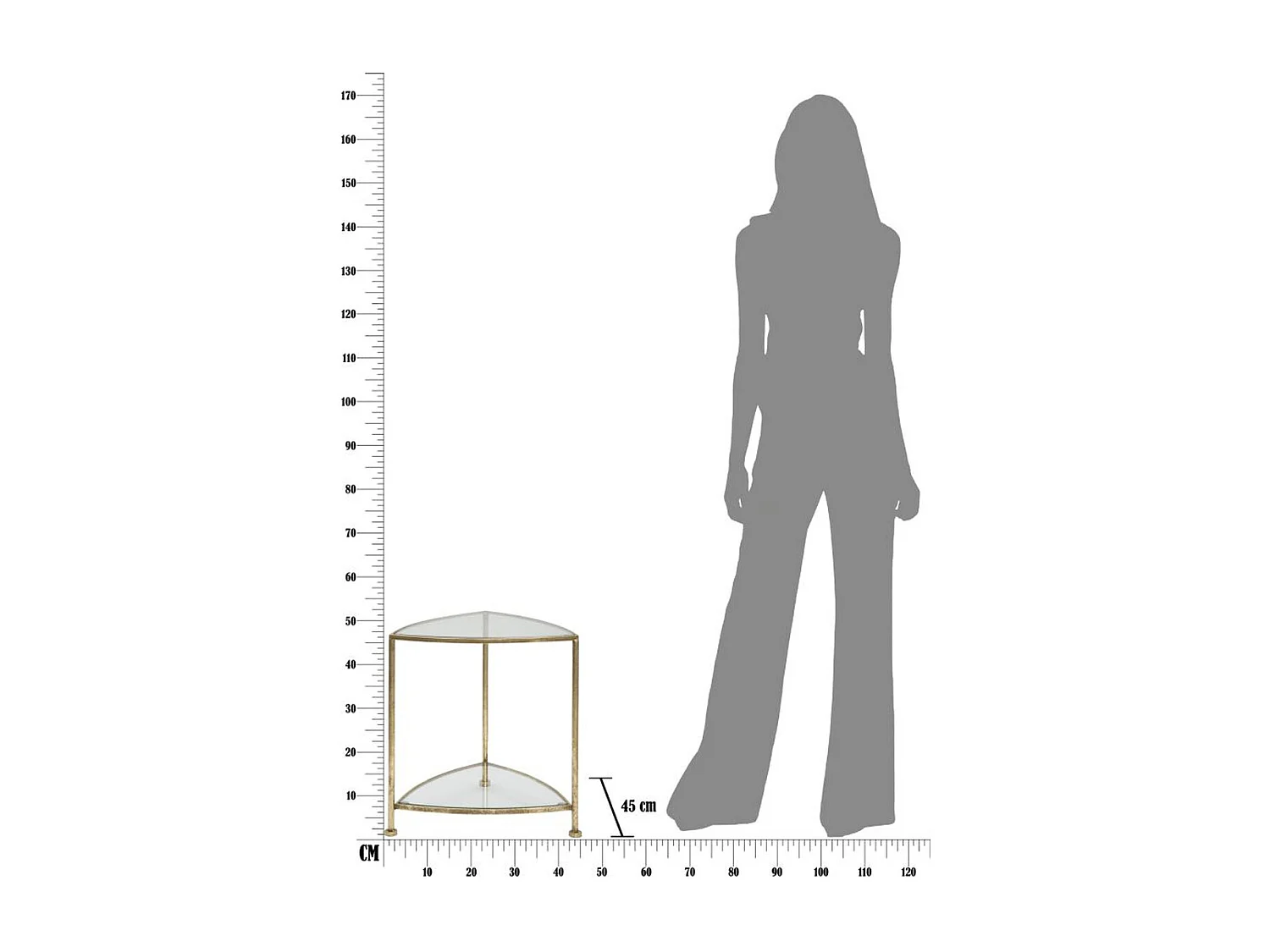 Stolik Kawowy MF563, Złoto, 45x45x50 cm, Epikasa