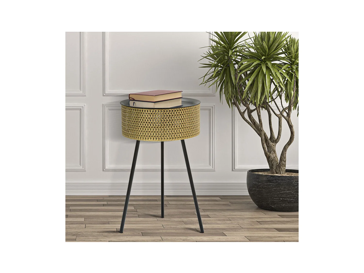 Stolik Kawowy MF524, Złoto, 40x40x65 cm, Epikasa