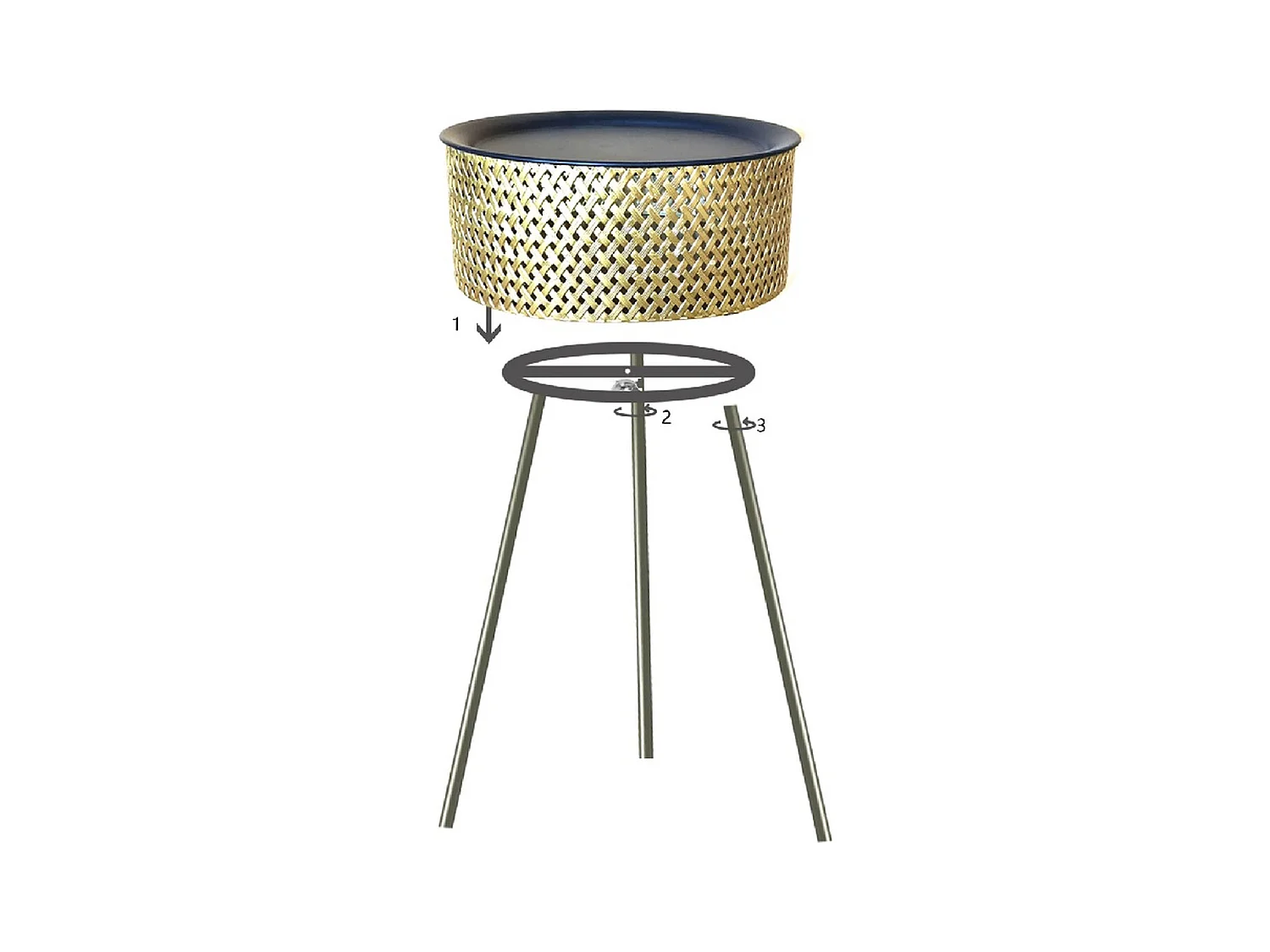 Stolik Kawowy MF524, Złoto, 40x40x65 cm, Epikasa