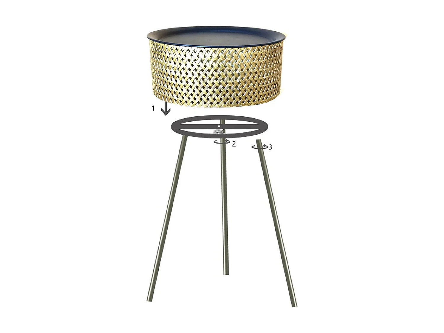 Stolik Kawowy MF524, Złoto, 40x40x65 cm, Seven Design