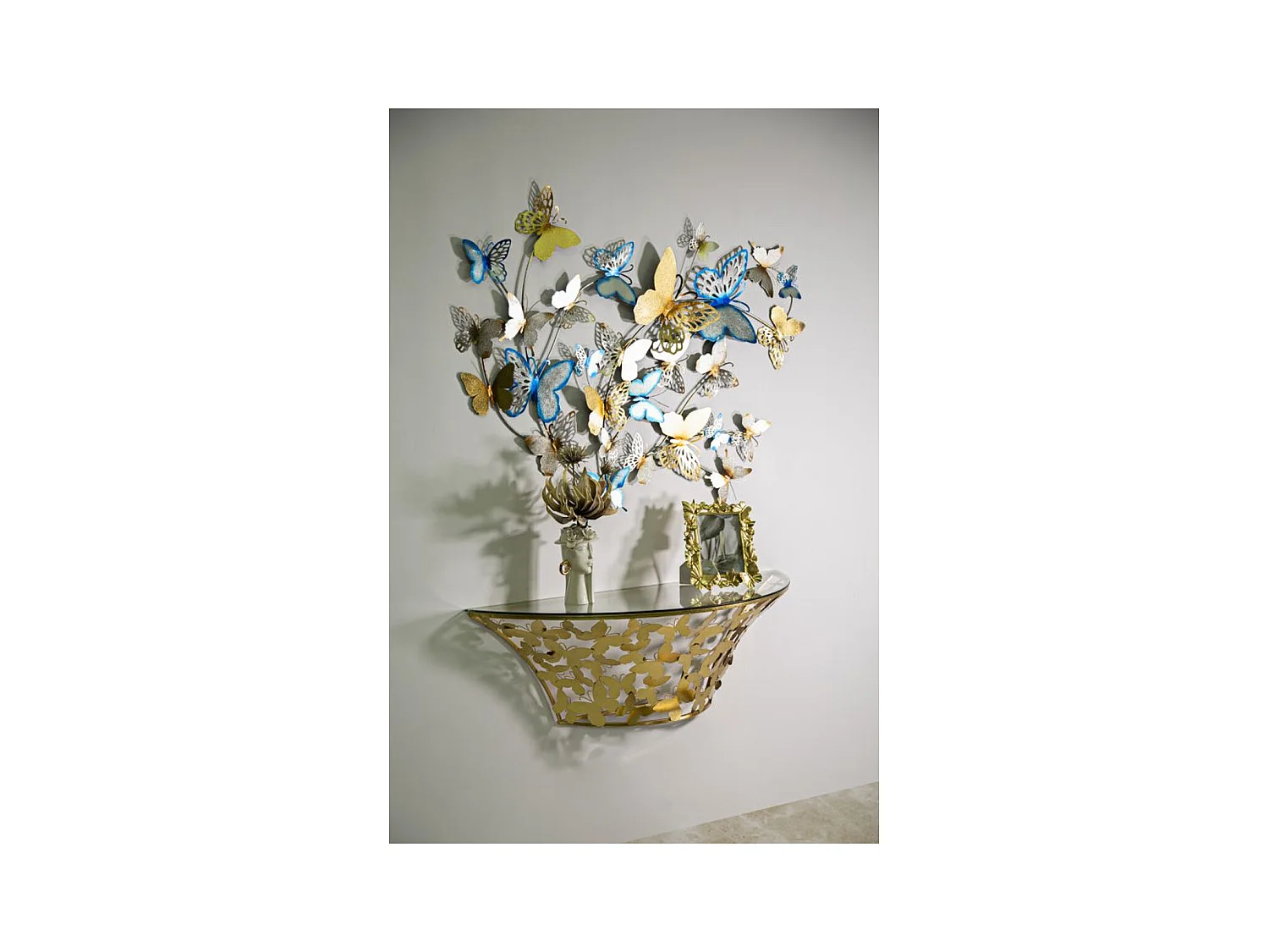 Tavolino MF554, Oro, 120x40,5x37,2 cm, Epikasa