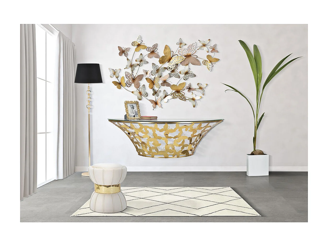 Mesa de Centro MF554, Oro, 120x40,5x37,2 cm, Epikasa