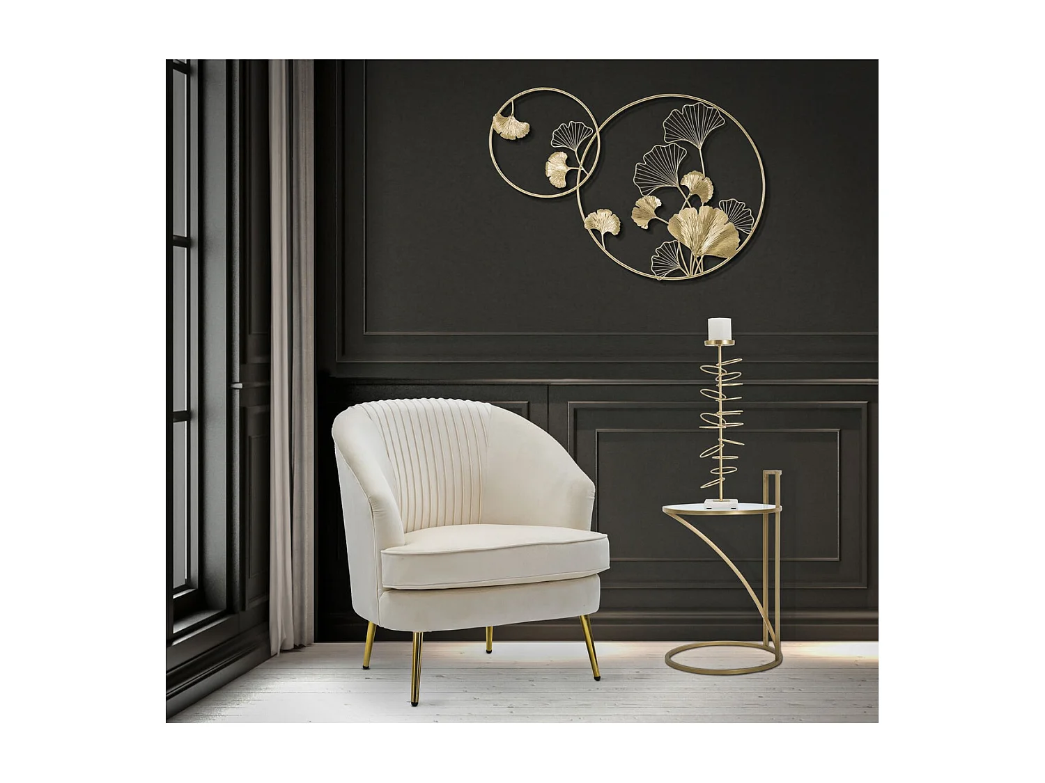 Stolik Kawowy MF547, Złoto, 38x38x61 cm, Seven Design