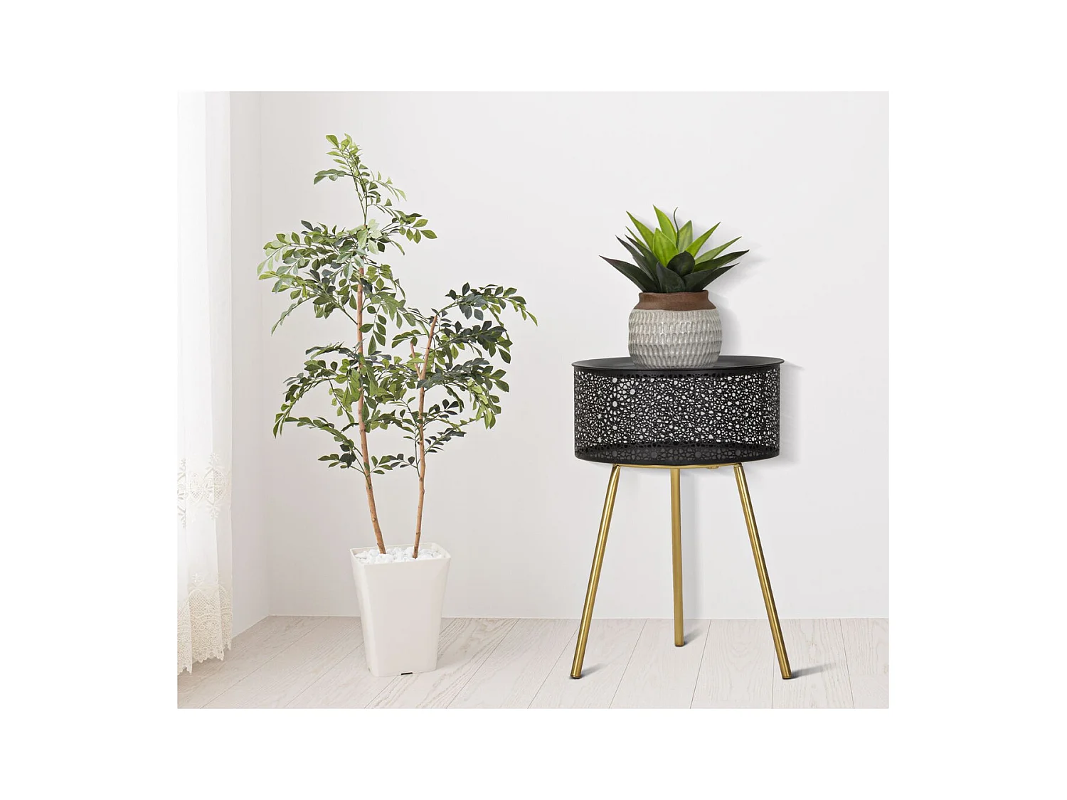 Stolik Kawowy MF523, Czarny, 35x35x50 cm, Epikasa