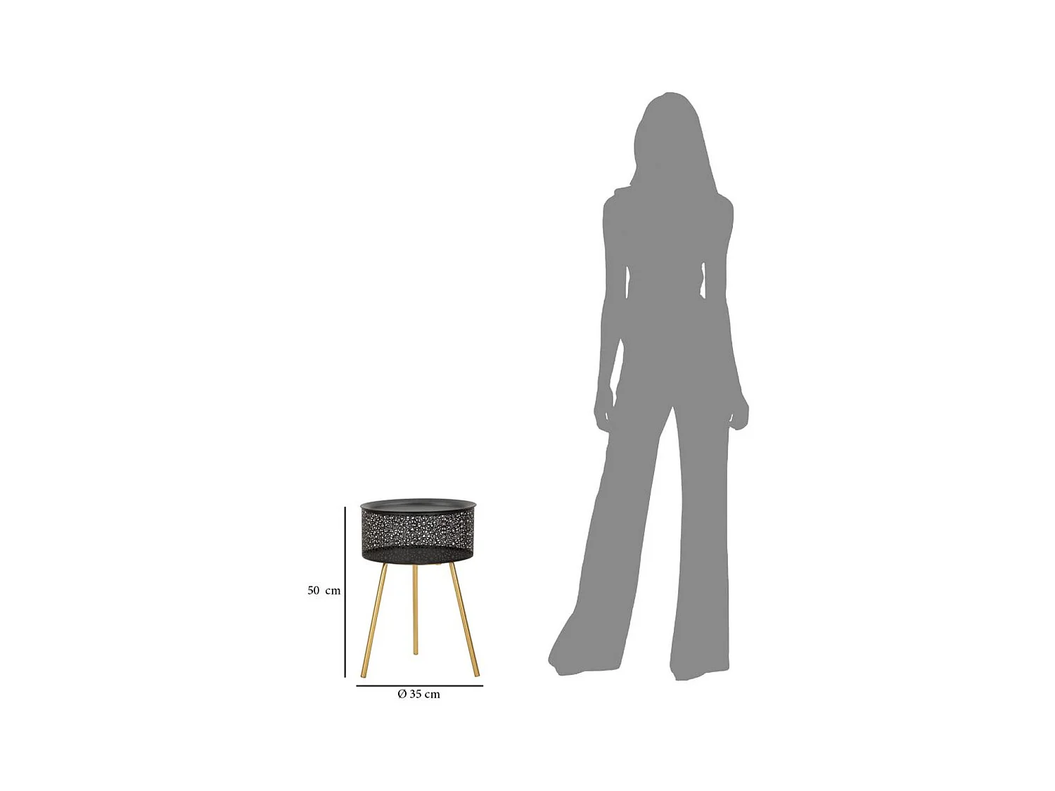 Stolik Kawowy MF523, Czarny, 35x35x50 cm, Epikasa