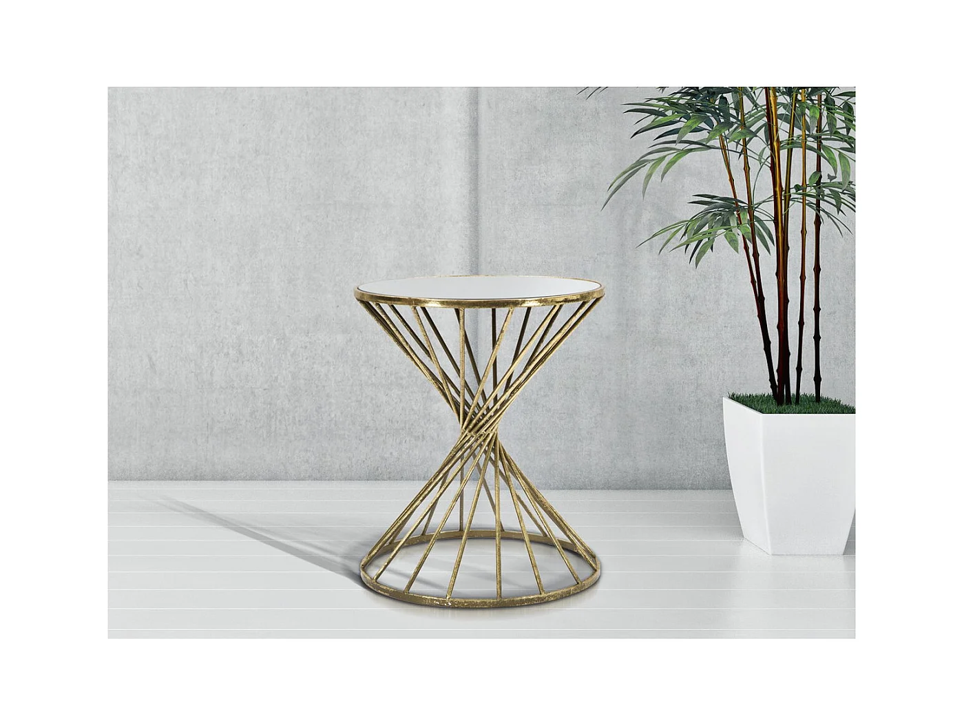 Table d'Appoint MF549, Or, 42x42x50 cm, Seven Design