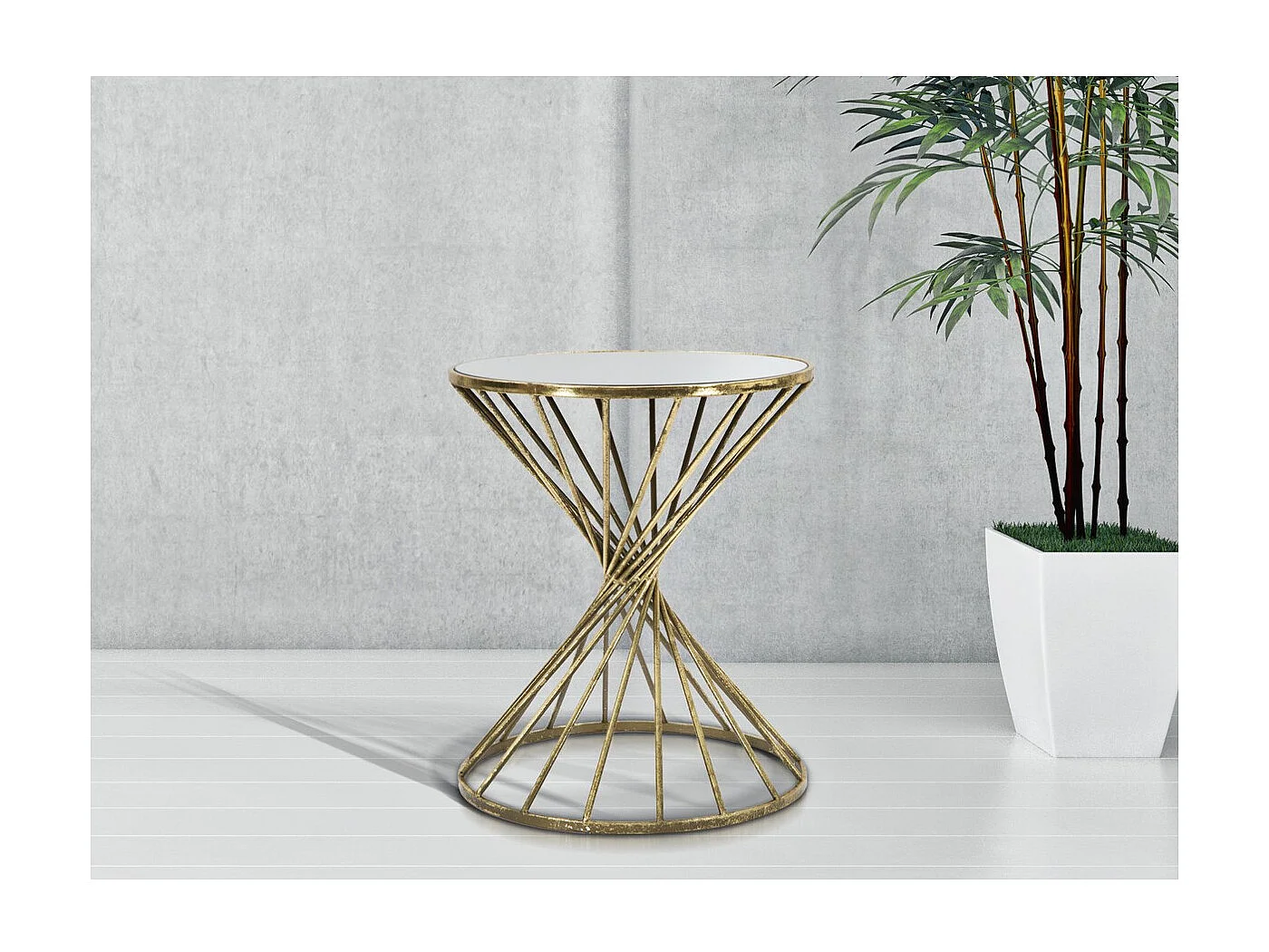 Table d'Appoint MF549, Or, 42x42x50 cm, Seven Design