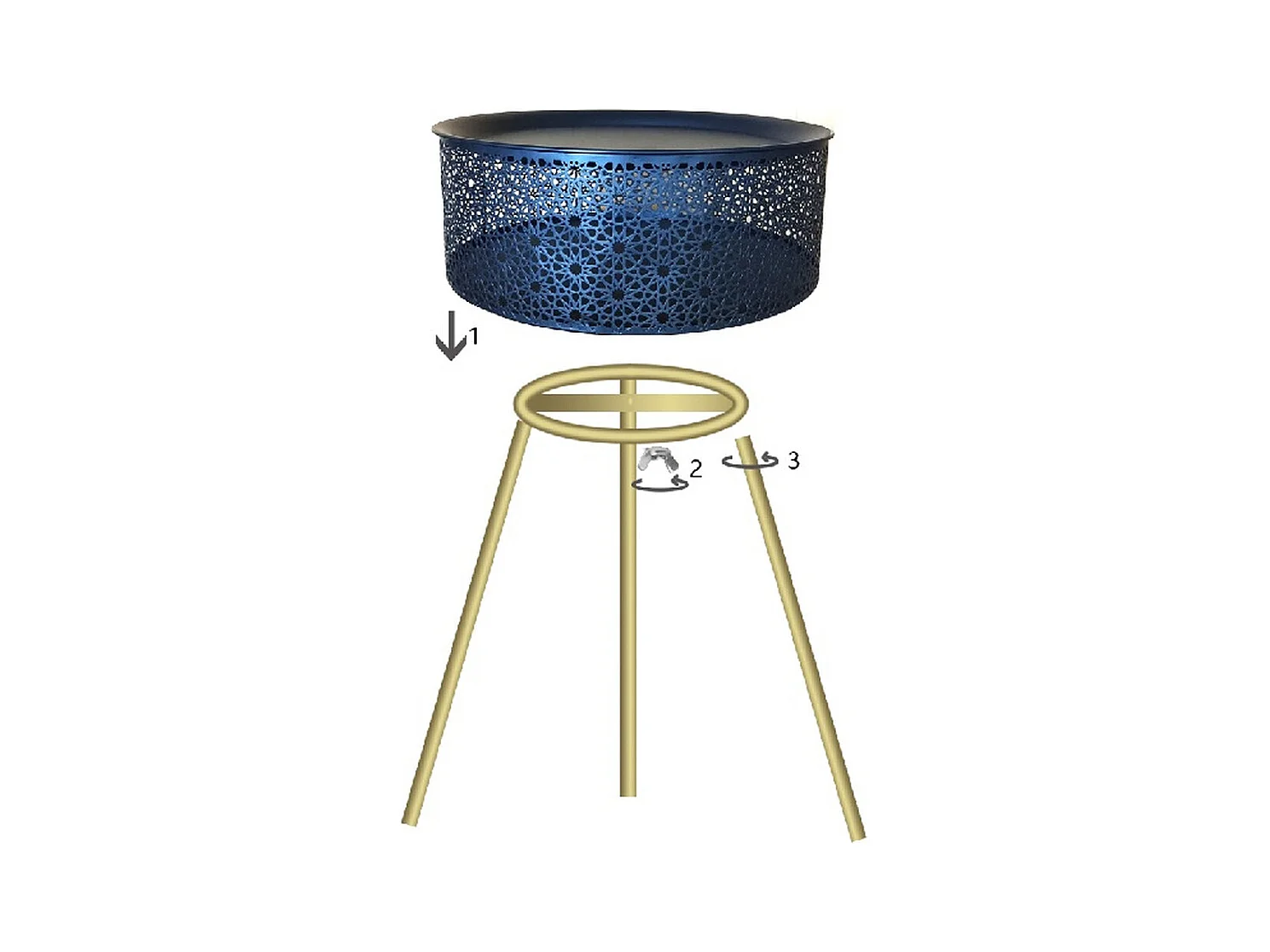 Koffietafel MF521, Zwart, 40x40x65 cm, Epikasa