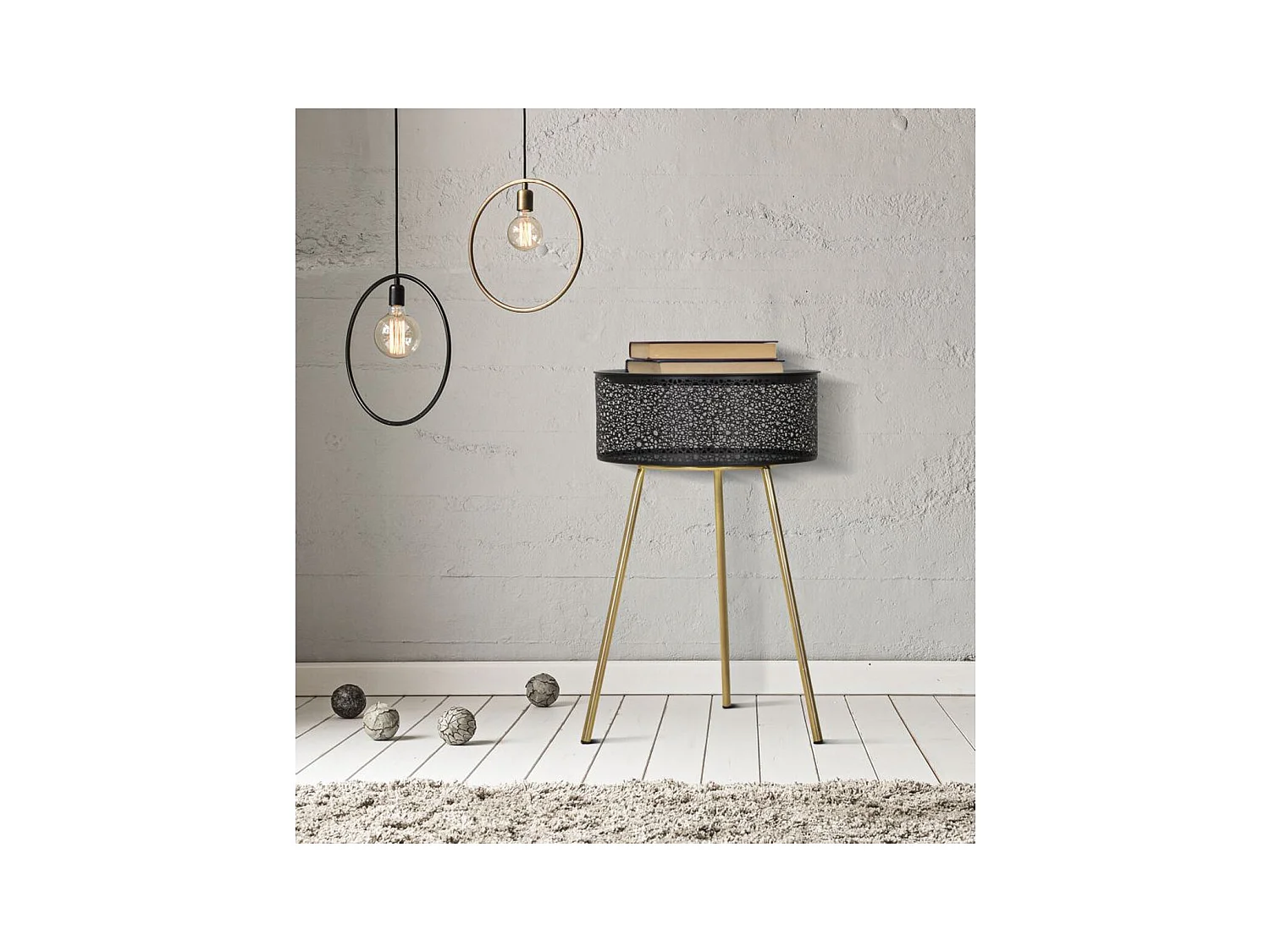 Koffietafel MF521, Zwart, 40x40x65 cm, Epikasa